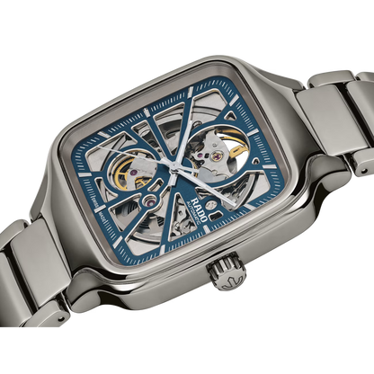 Rado True Square Open Heart Blue Ceramic Automatic Watch 38 mm