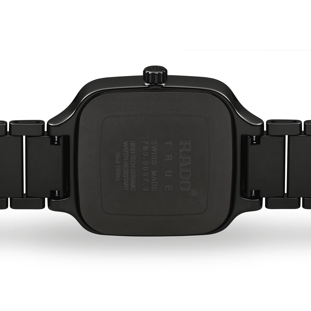 Rado True Square Black Diamond Ceramic Titanium Watch 38 mm