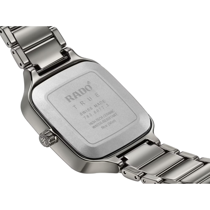 Rado True Square Grey Ceramic Titanium Automatic Watch 38 mm