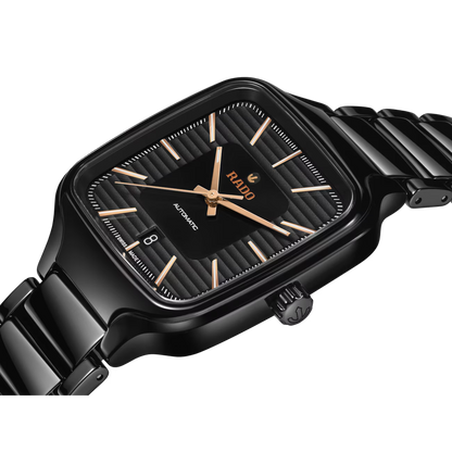 Rado True Square Black Ceramic Titanium Automatic Watch 38 mm