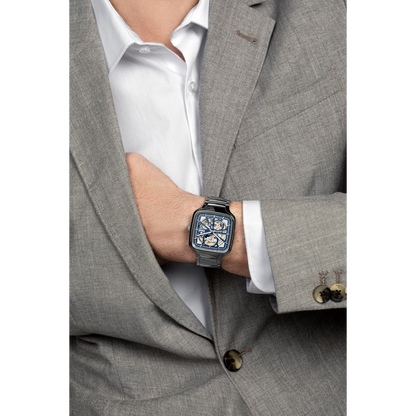 Rado True Square Open Heart Blue Ceramic Automatic Watch 38 mm