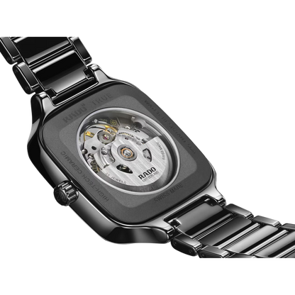 Rado True Square Black Open Heart Ceramic Titanium Automatic Watch 38 mm